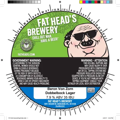 Baron Von Zorn Dobbelbock Lager label