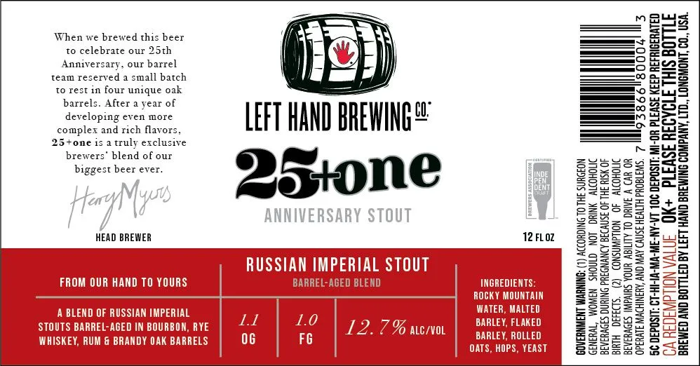 25+One — full label as filed with TTB