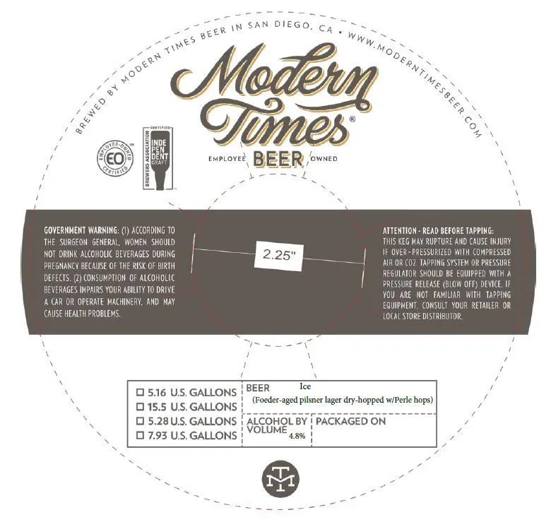 Ice — full label as filed with TTB
