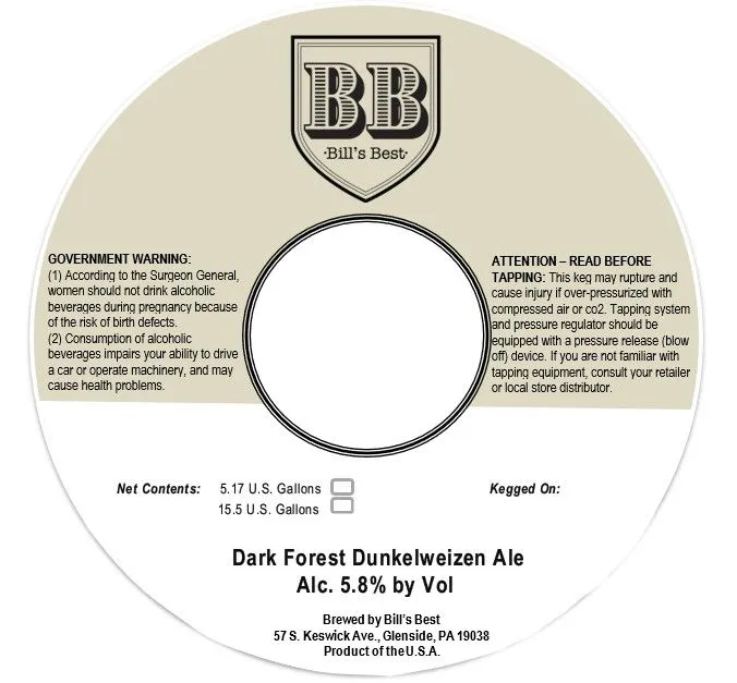 Dark Forest Dunkelweizen Ale — full label as filed with TTB