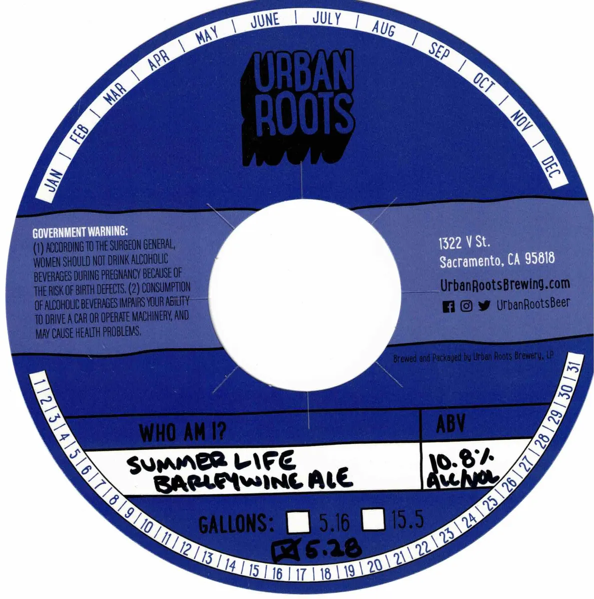 Summer Life Barleywine Ale — full label as filed with TTB