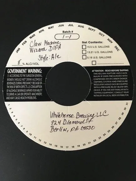 Claw Machine Wizard DIPA — full label as filed with TTB