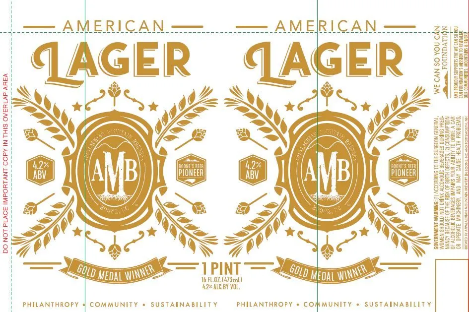 American Lager — full label as filed with TTB