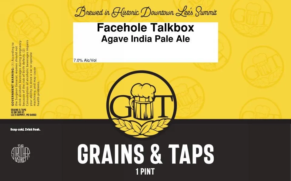 Facehole Talkbox — full label as filed with TTB
