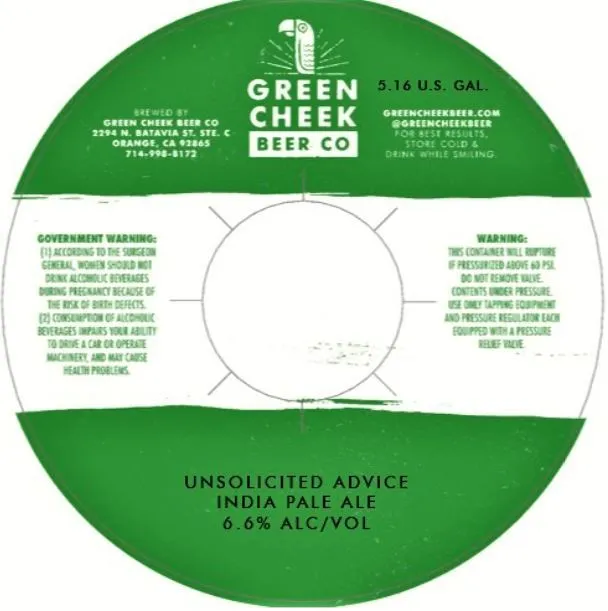 Unsolicited Advice — full label as filed with TTB