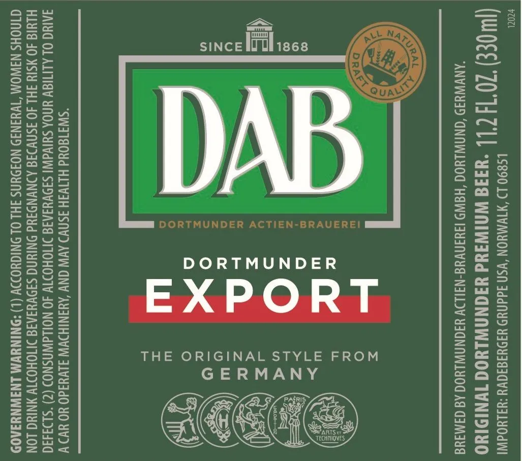 Dortmunder Export — full label as filed with TTB