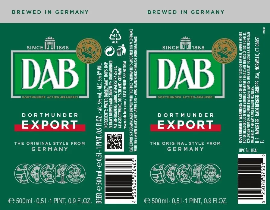 Dortmunder Export — full label as filed with TTB