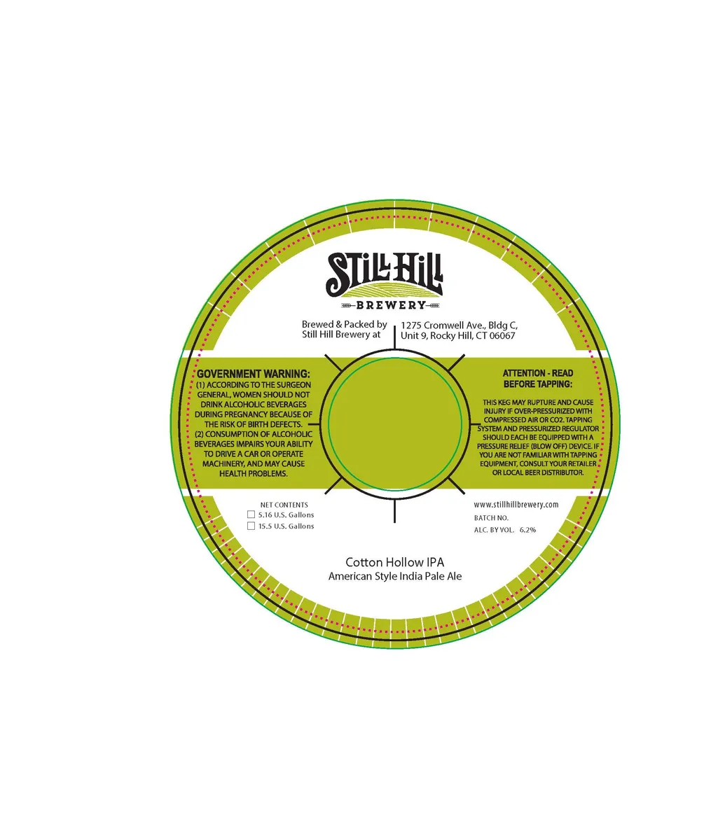 Cotton Hollow IPA — full label as filed with TTB