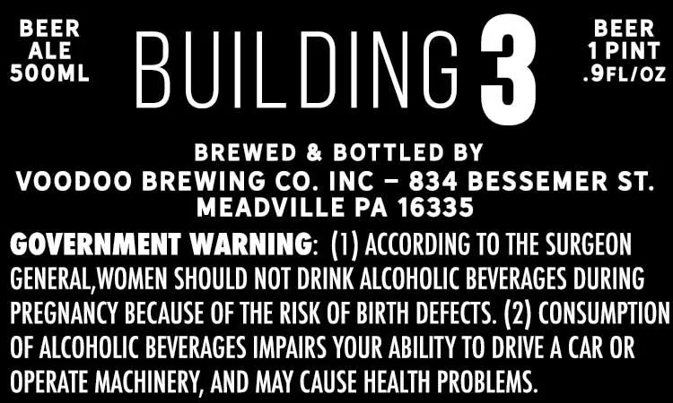 Building 3 — full label as filed with TTB