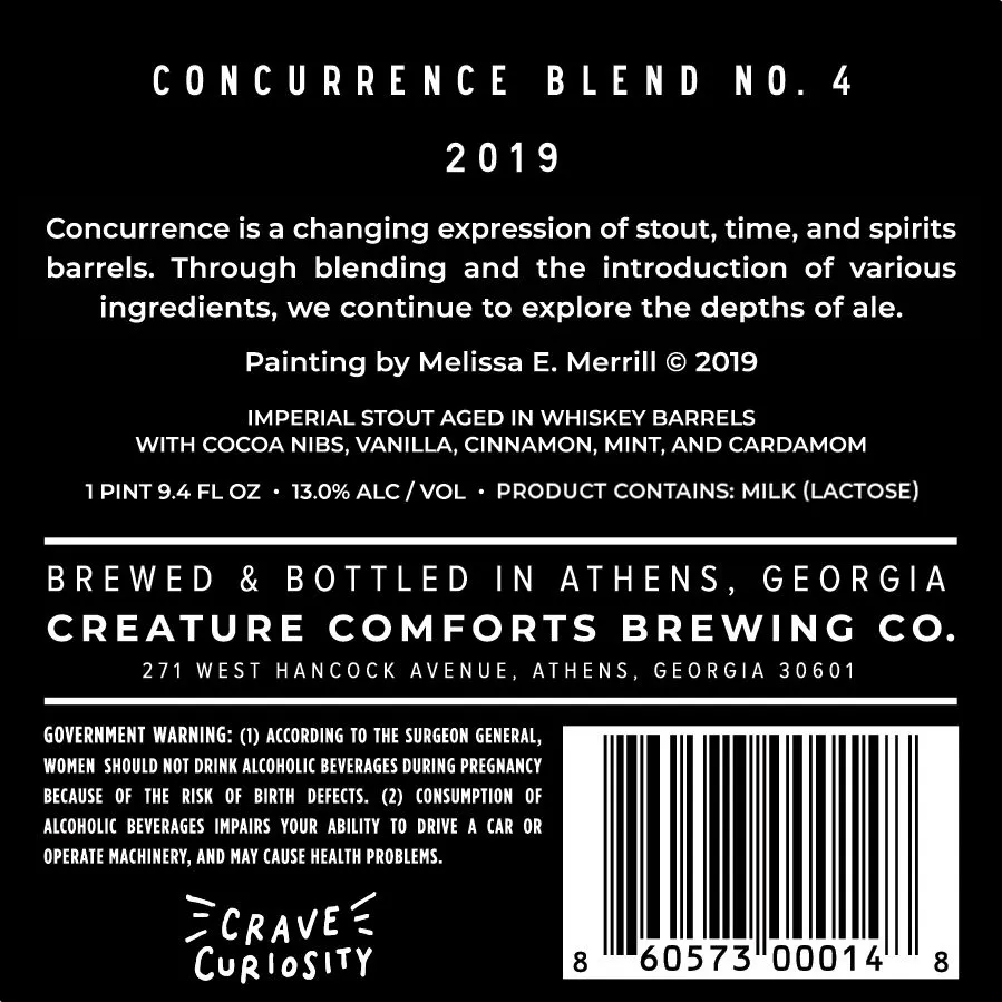Concurrence Blend No. 4 2019 — full label as filed with TTB