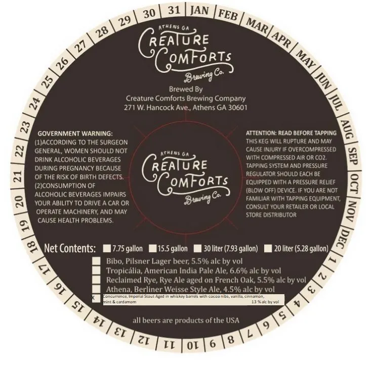 Concurrence — full label as filed with TTB
