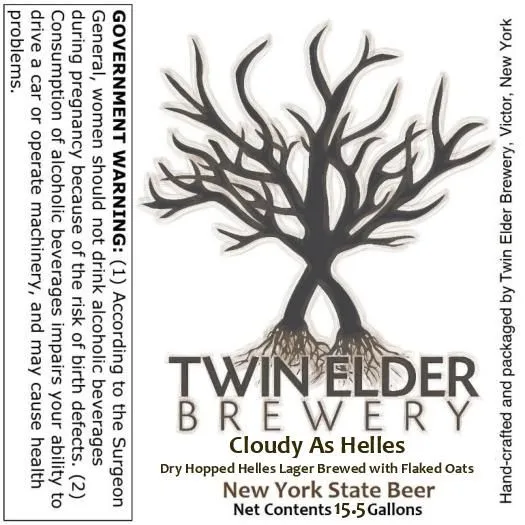 Cloudy As Helles — full label as filed with TTB