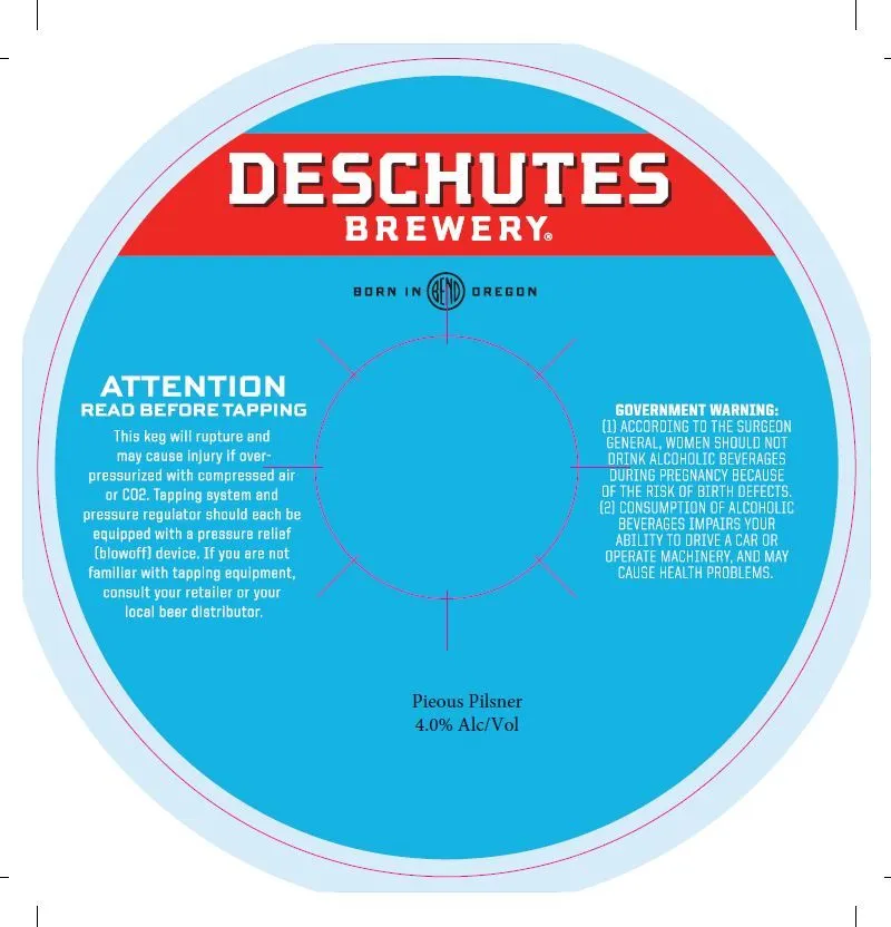Pieous Pilsner — full label as filed with TTB