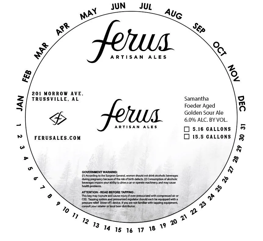 Samantha Foeder Aged Golden Sour Ale — full label as filed with TTB