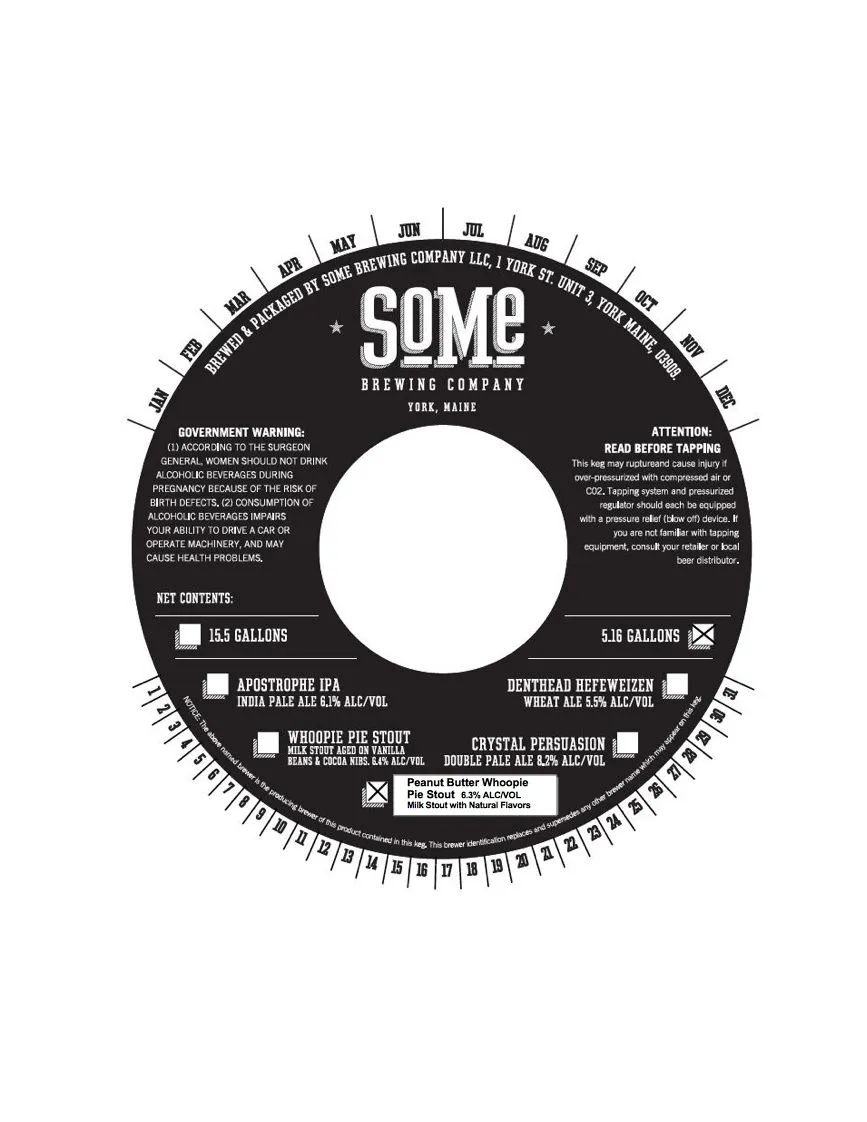 Peanut Butter Whoopie Pie Stout — full label as filed with TTB