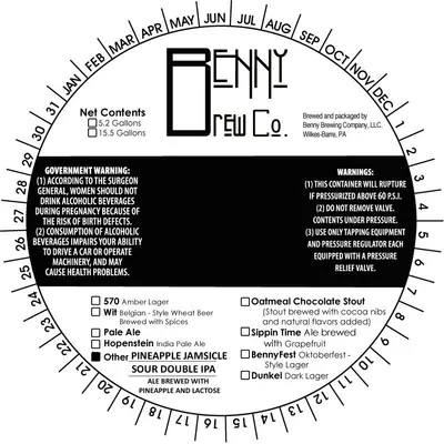Pineapple Jamsicle label