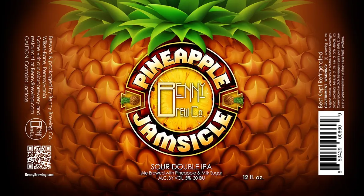 Pineapple Jamsicle — full label as filed with TTB