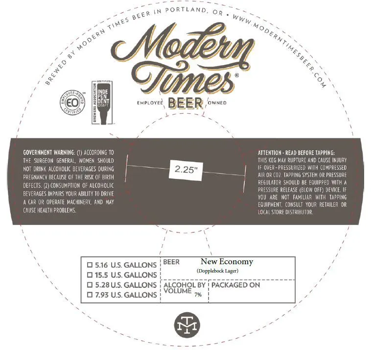New Economy — full label as filed with TTB