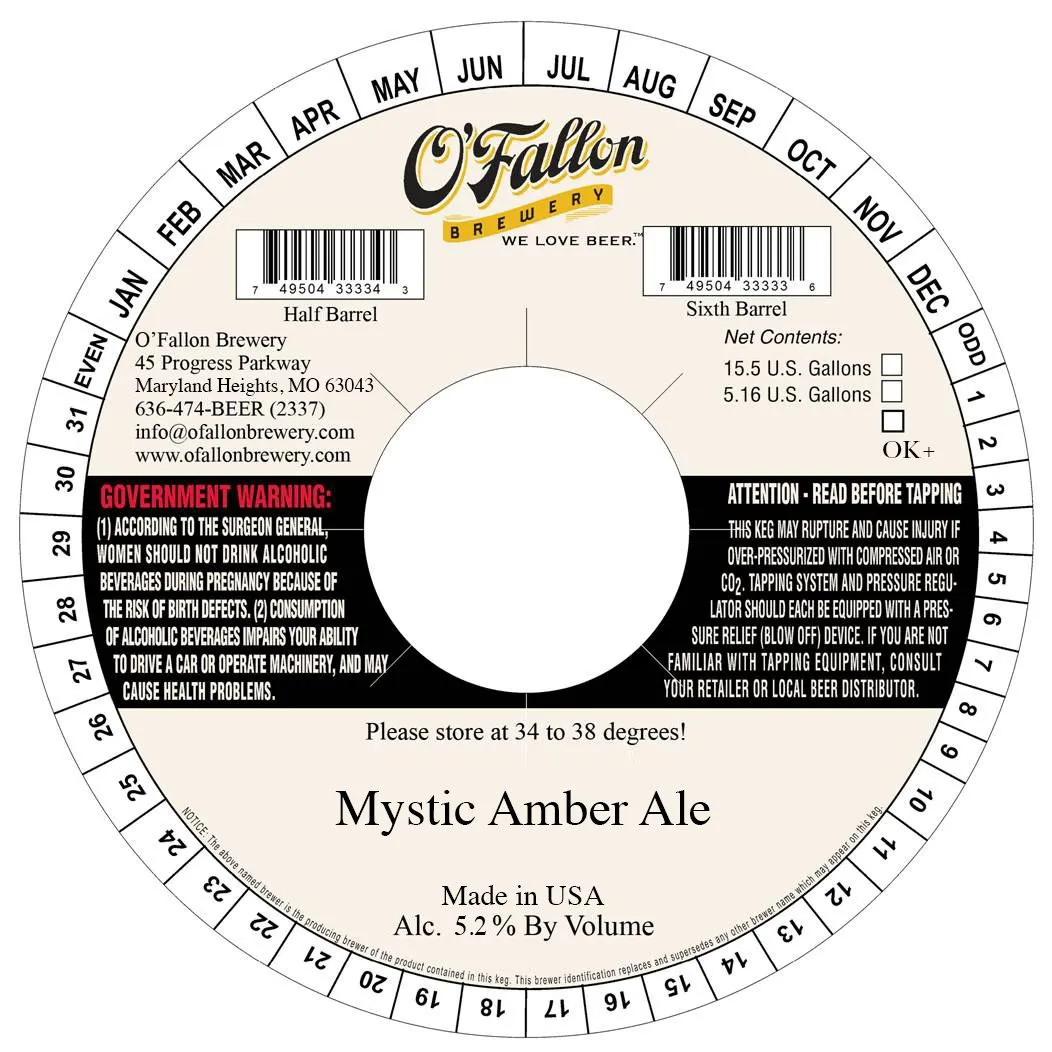 Mystic Amber Ale — full label as filed with TTB