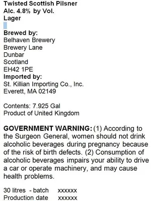 Twisted Scottish Pilsner label
