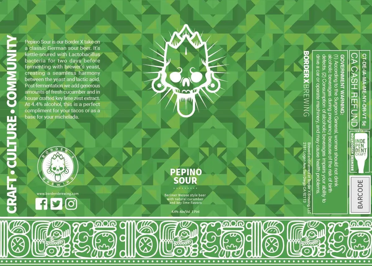 Pepino Sour — full label as filed with TTB