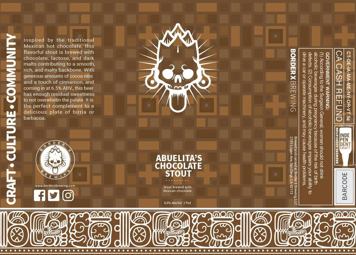 Abuelita's Chocolate Stout — full label as filed with TTB