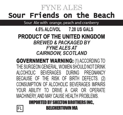 Sour Friends on the Beach label