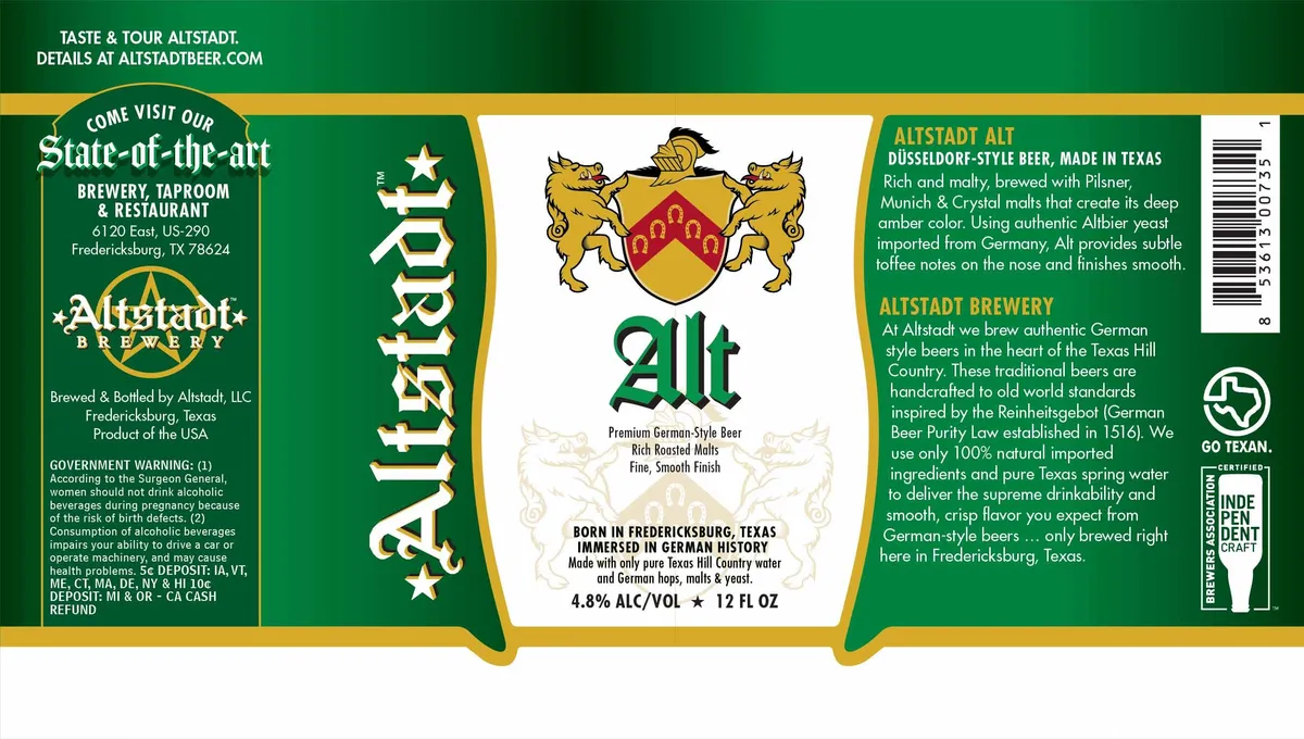 Altstadt Alt — full label as filed with TTB