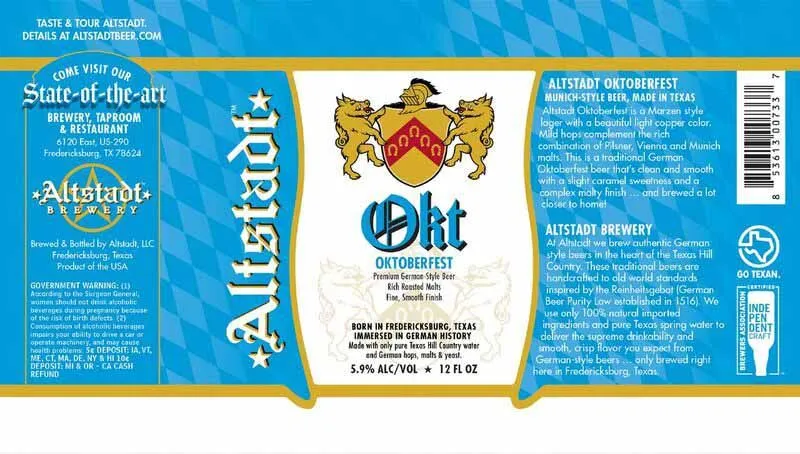Altstadt Oktoberfest — full label as filed with TTB