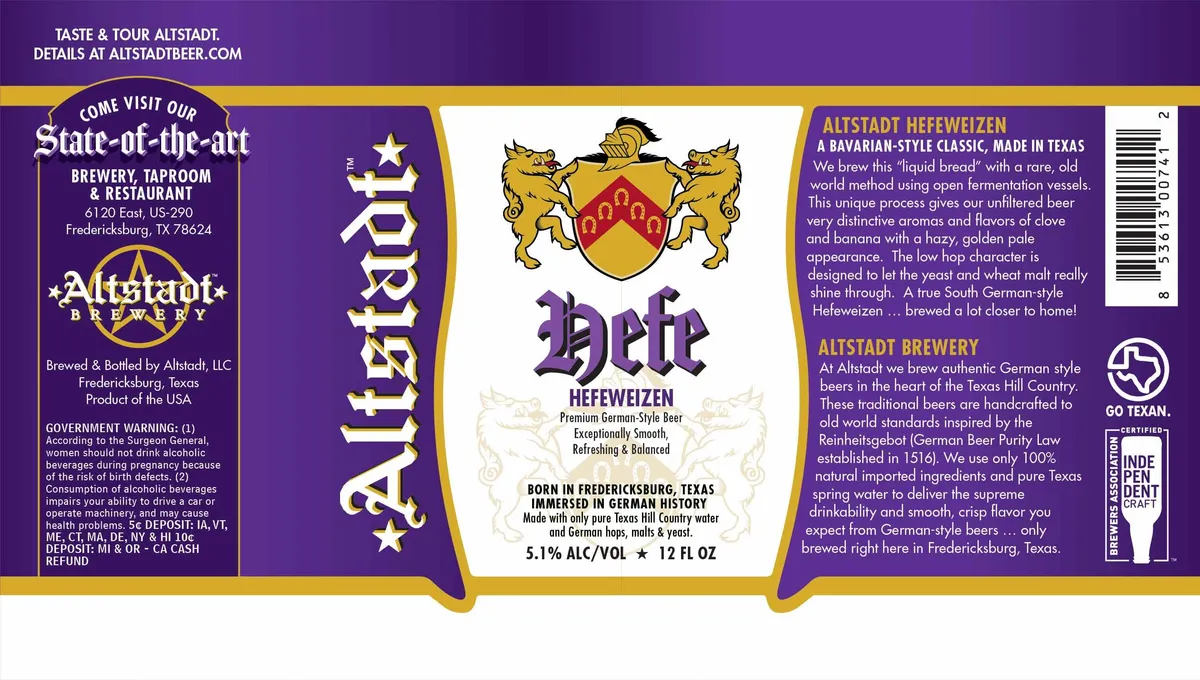 Hefe — full label as filed with TTB