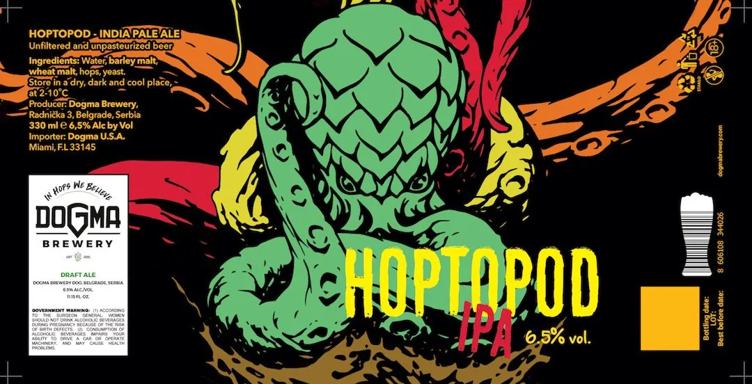 Hoptopod IPA — full label as filed with TTB