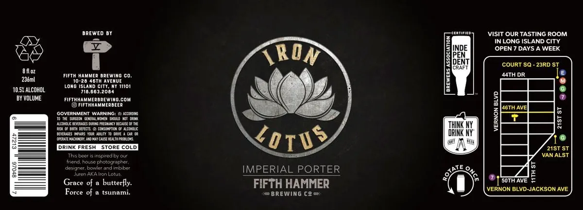 Iron Lotus — full label as filed with TTB