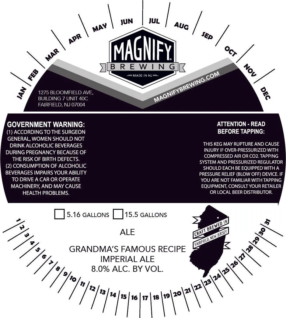 Grandma's Famous Recipe Imperial Ale — full label as filed with TTB