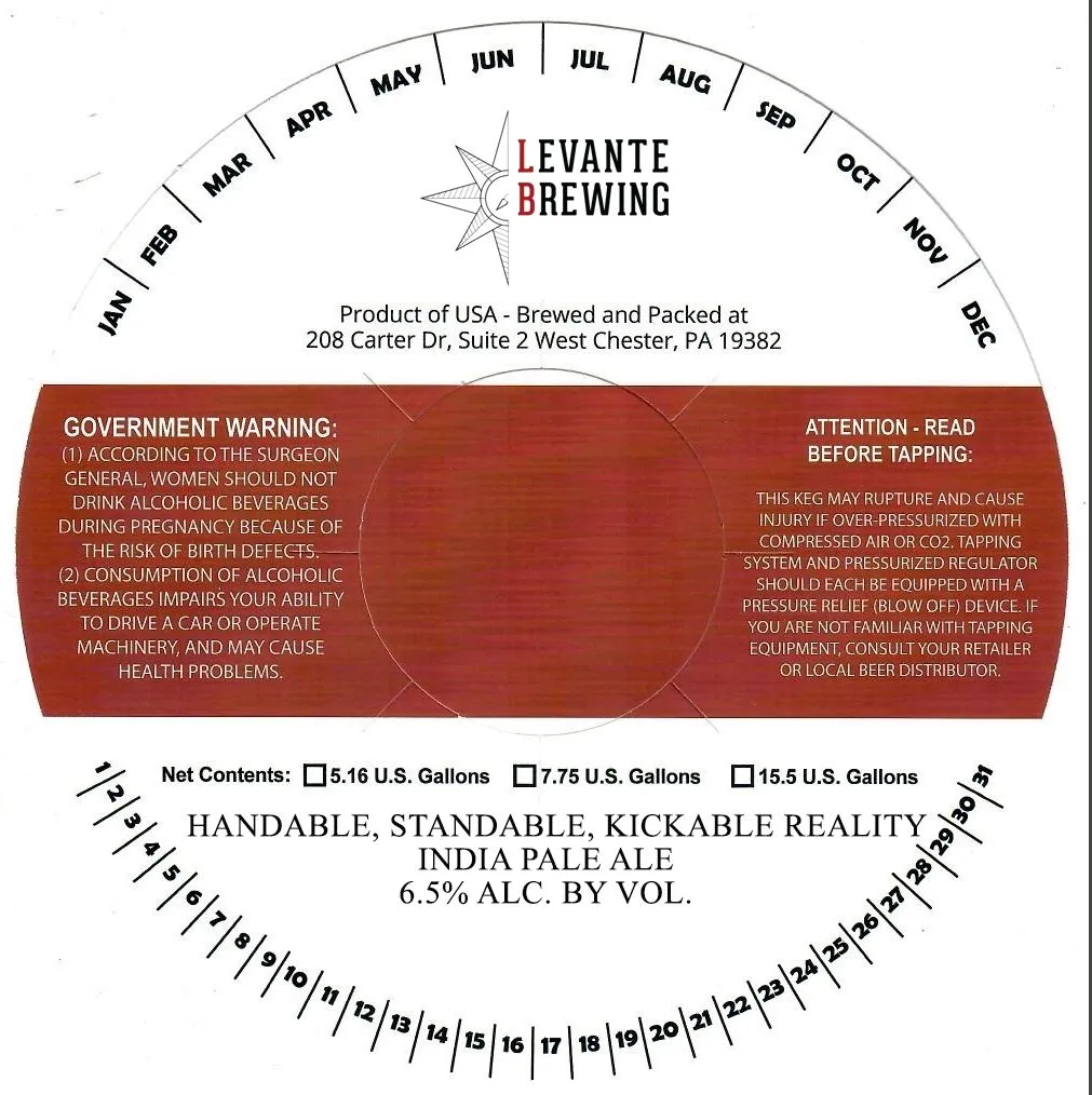 Handable, Standable, Kickable Reality — full label as filed with TTB