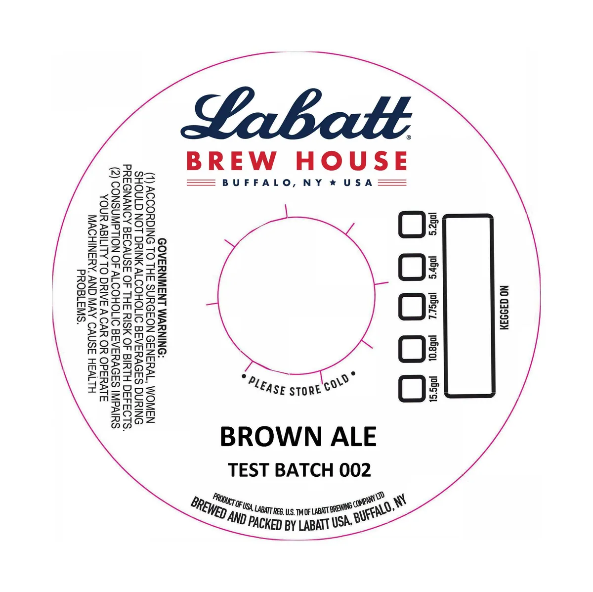 Brown Ale Test Batch 002 — full label as filed with TTB