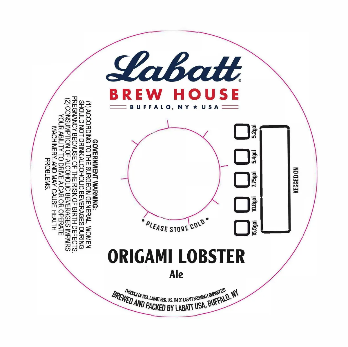 Origami Lobster Ale — full label as filed with TTB