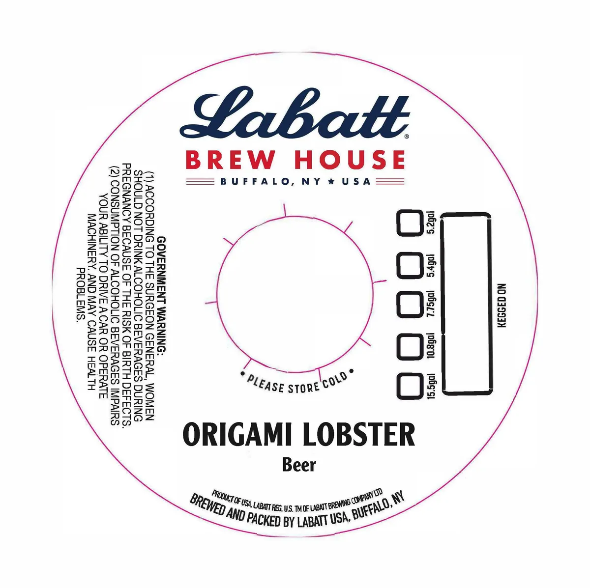 Origami Lobster Beer — full label as filed with TTB