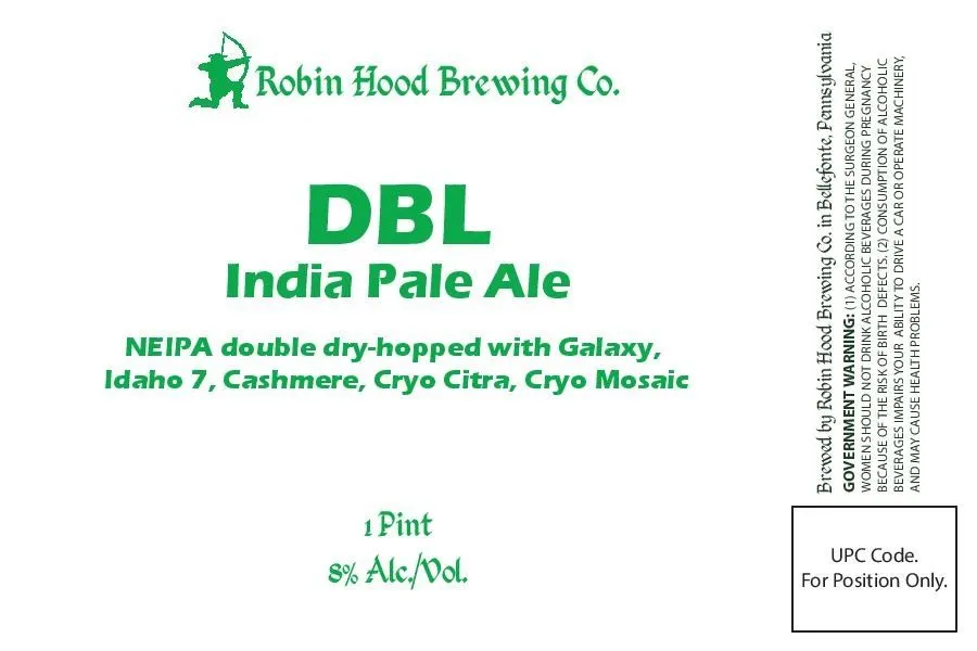 DBL India Pale Ale — full label as filed with TTB