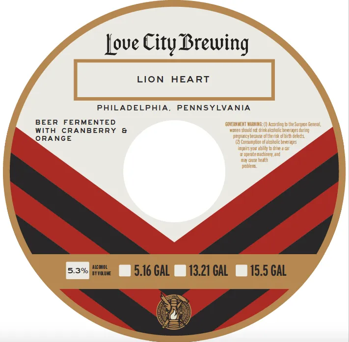 Lion Heart — full label as filed with TTB