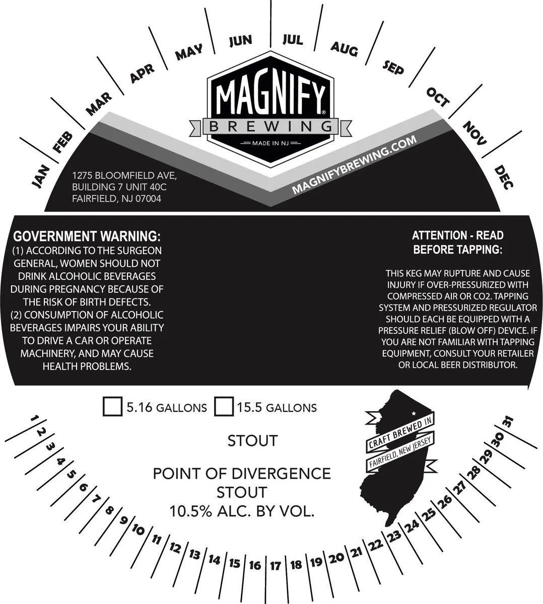 Point of Divergence Stout — full label as filed with TTB