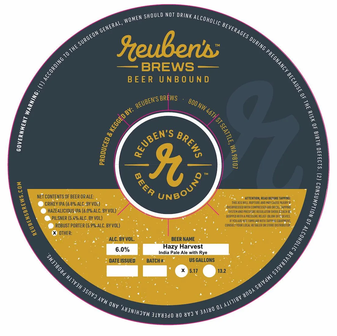 Hazy Harvest — full label as filed with TTB