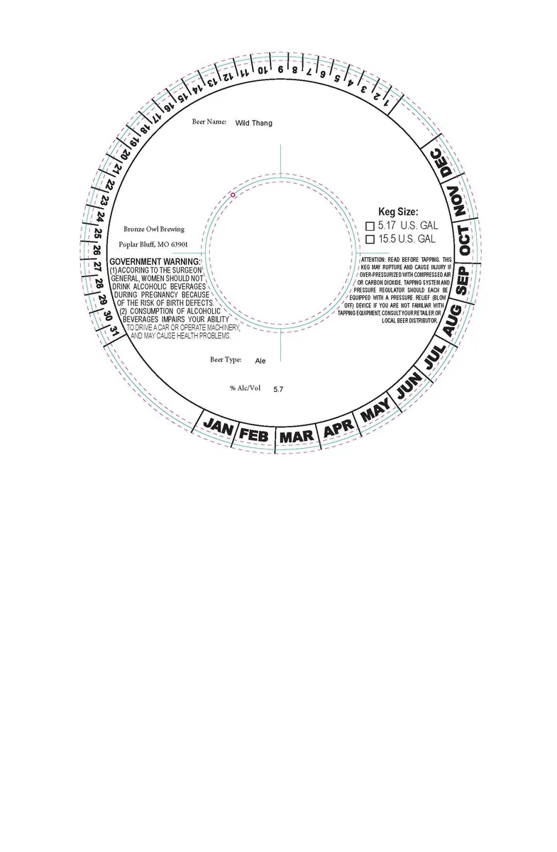 Wild Thang — full label as filed with TTB