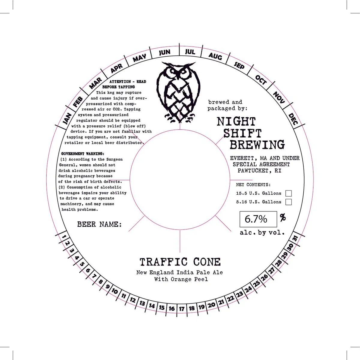 Traffic Cone — full label as filed with TTB