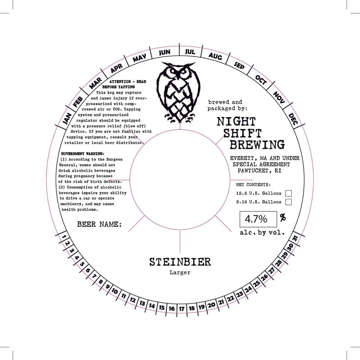 Steinbier — full label as filed with TTB