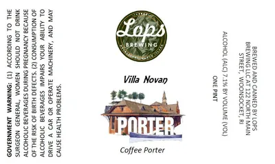 Villa Novan Coffee Porter label