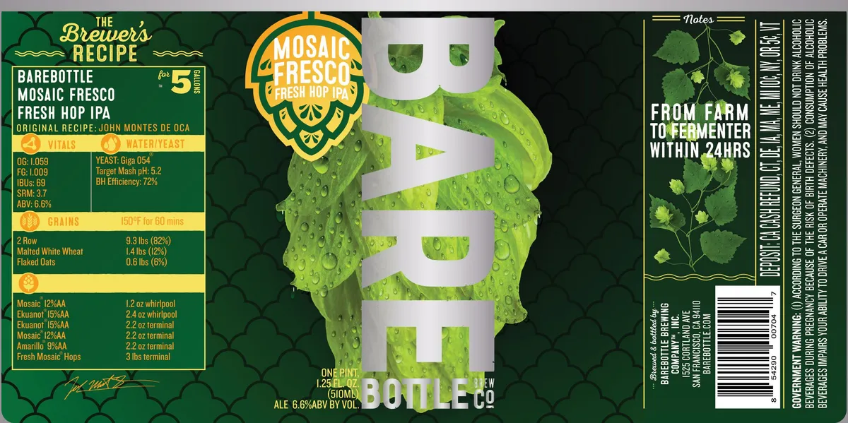 Mosaic Fresco — full label as filed with TTB