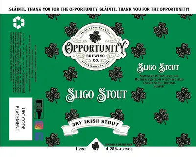 Sligo Stout label