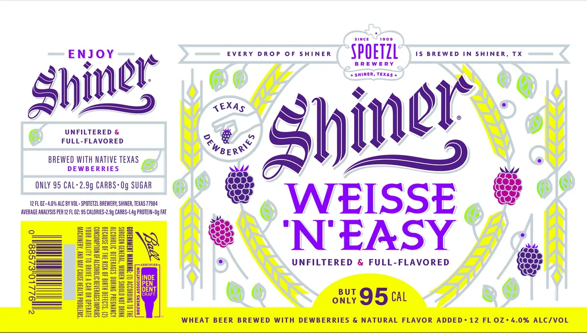 Shiner Weisse 'N' Easy — full label as filed with TTB