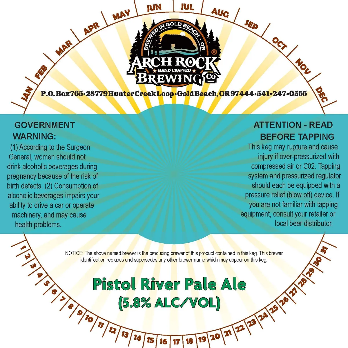 Pistol River Pale Ale — full label as filed with TTB