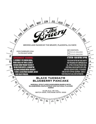 Black Tuesday Blueberry Pancake label